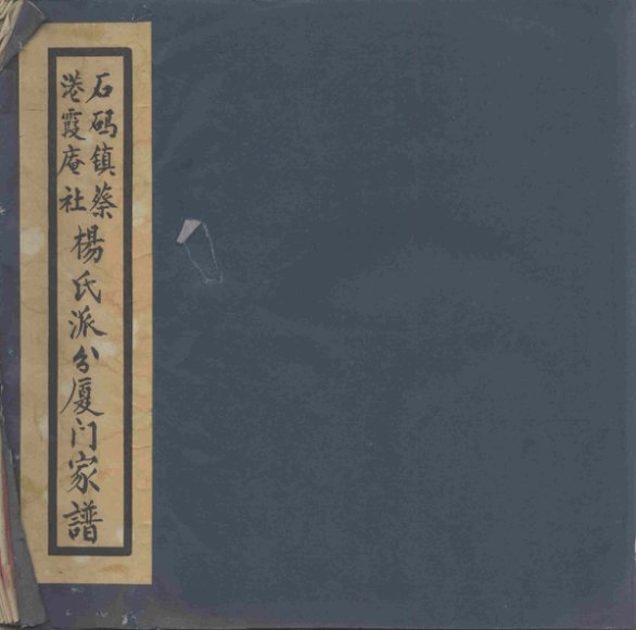 石码镇蔡港霞庵社杨氏派厦门家谱